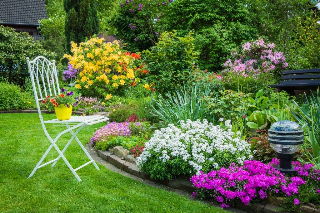 color-coordinated garden