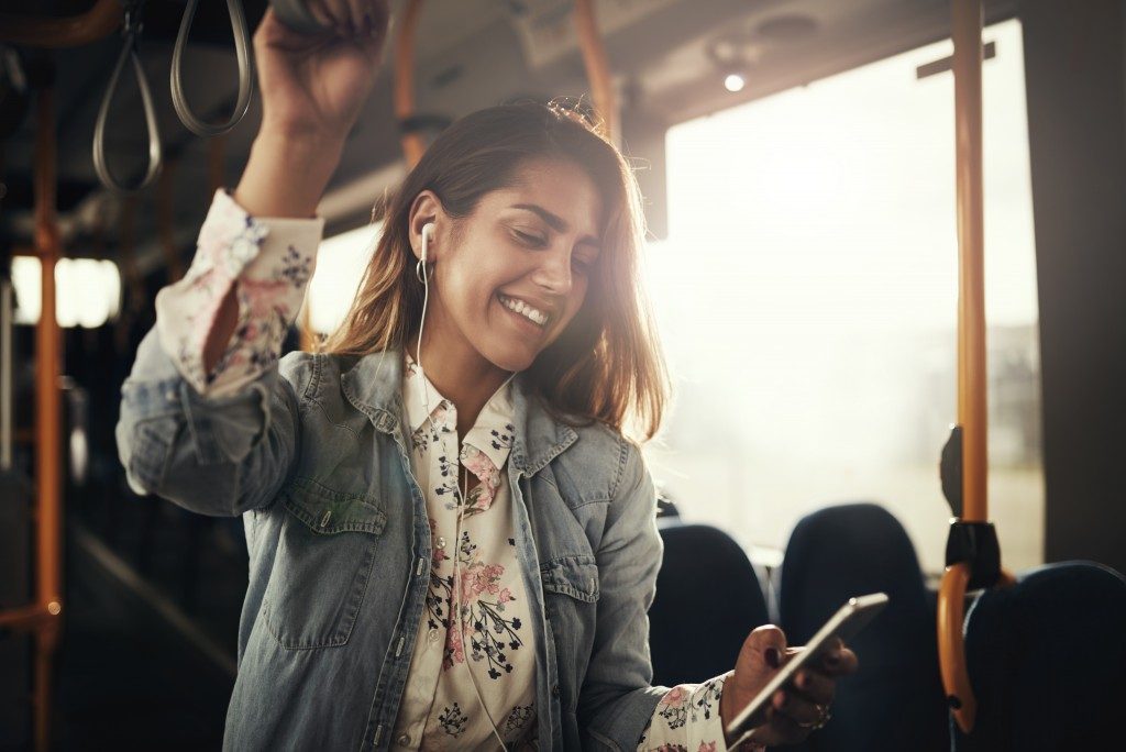 Woman watching a video on her phone